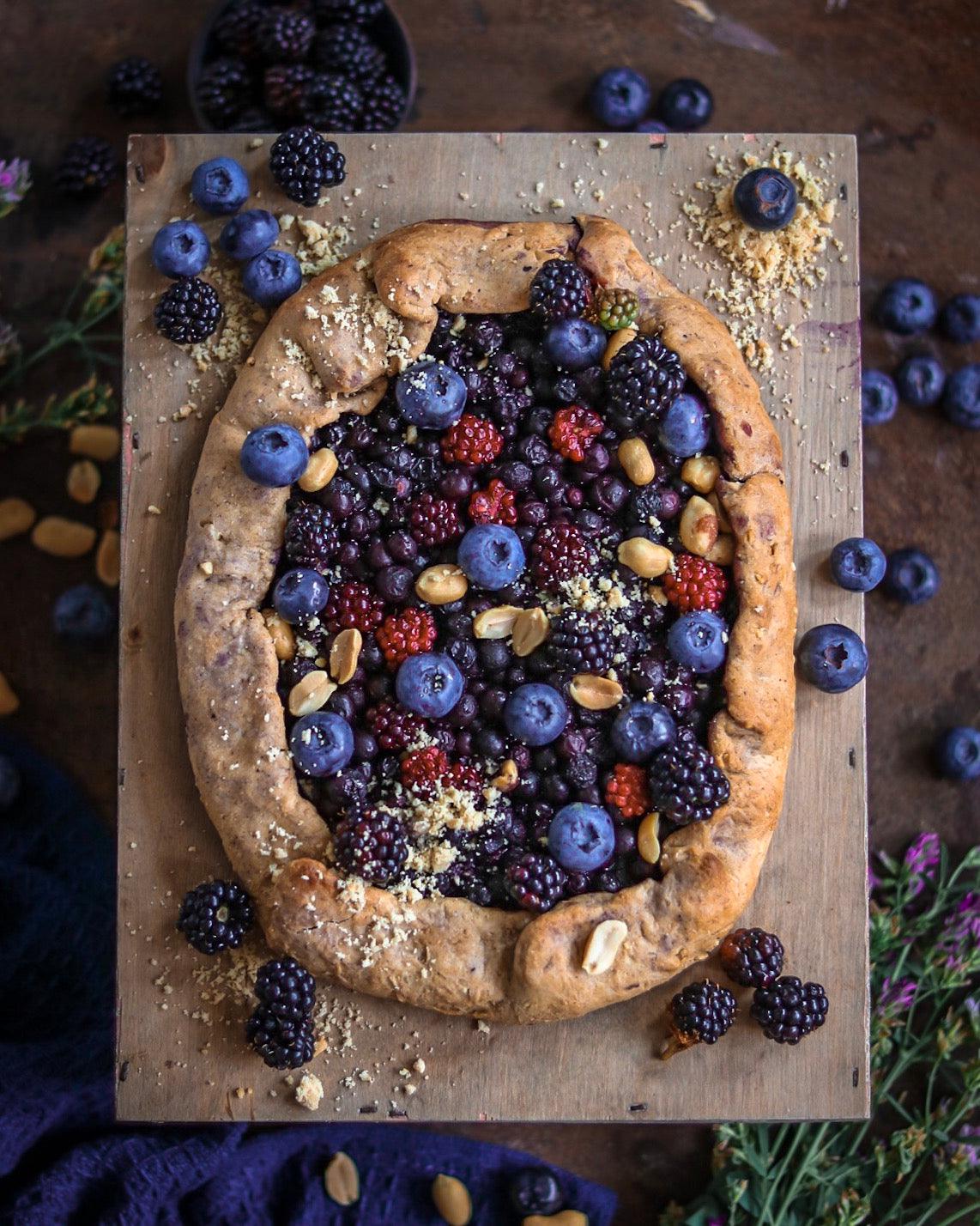 Veganes Blaubeer-Erdnuss-Galette – Rezept von kippie.shop Veganes Blaubeer-Erdnuss-Galette – Rezept von kippie.shop