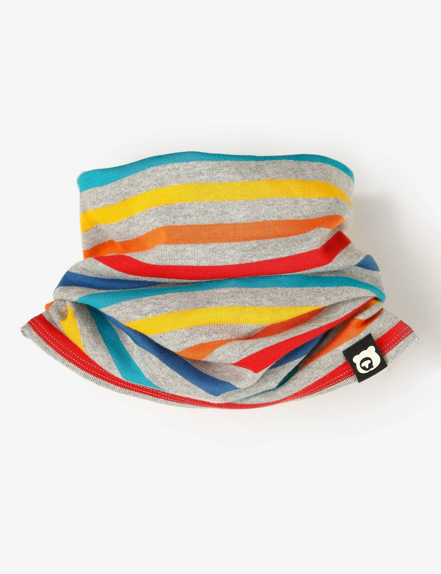 The QT Schal Grau mit bunten Streifen und weitere Schal bei kippie.shop