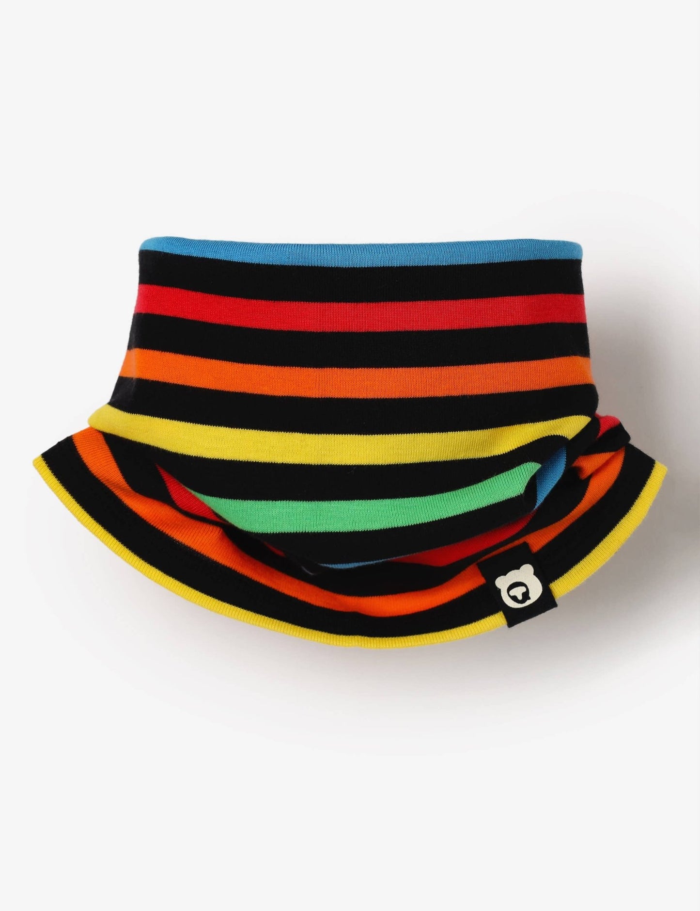 The QT Schal Schwarz mit bunten Streifen und weitere Schal bei kippie.shop