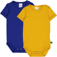 Fred's World by green cotton Kurzarm-Body 2er Pack – Surf/Sonic Yellow