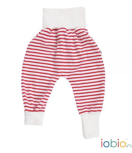 iobio PoPoLiNi Baby Pumphose – Rot/Weiß, gestreift und weitere Hose bei kippie.shop