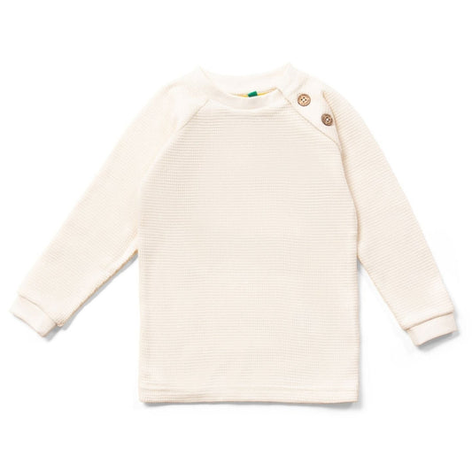 Little Green Radicals Waffel-Raglan-Pullover – Cream und weitere Kinder Pullover bei kippie.shop