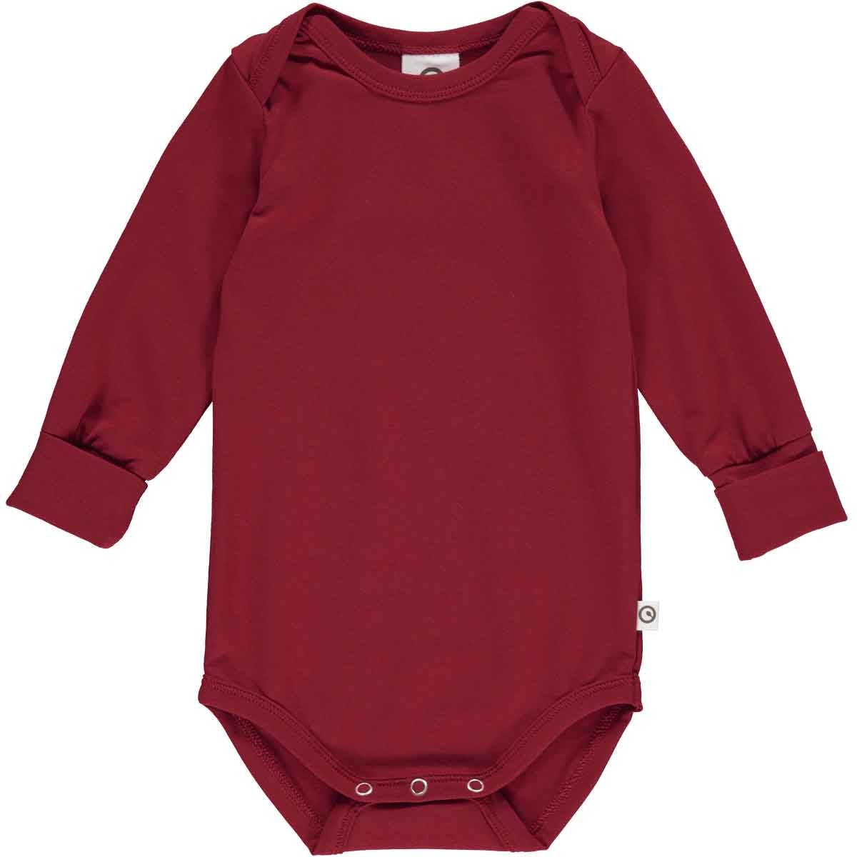 Müsli by green cotton Langarm-Body – Berry Red und weitere Baby Body bei kippie.shop